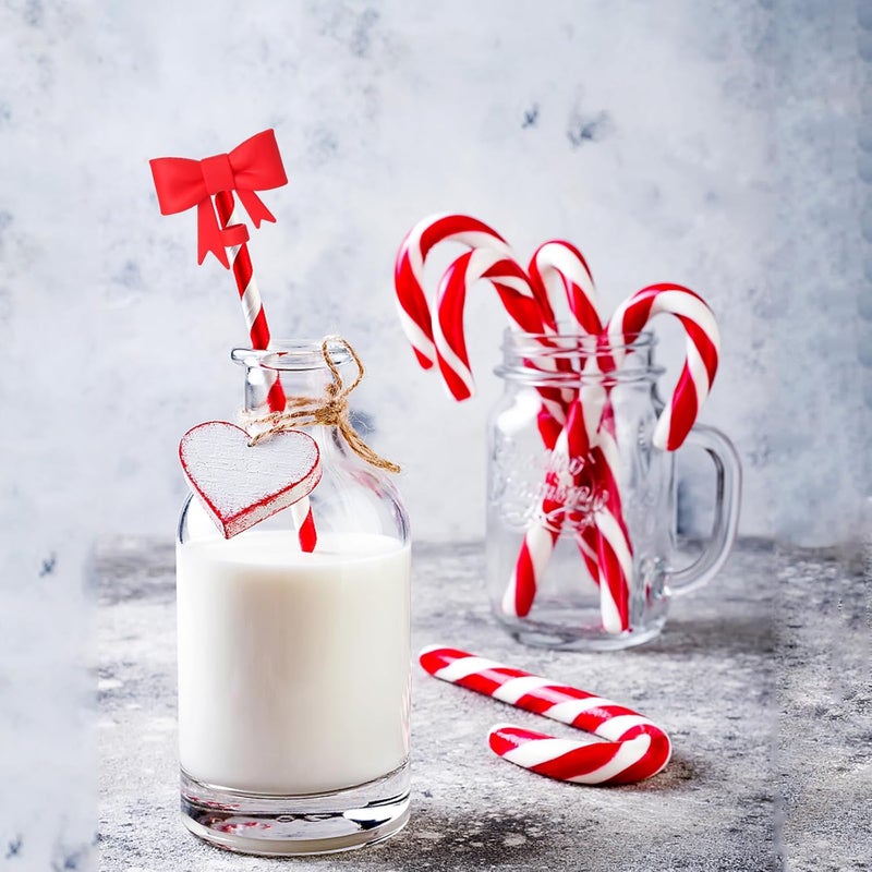 HIUSITY Christmas Red Bow Straw Cover Topper for Stanley Cup,Silicone Straw Toppers for Tumbler with Handle 40oz,Cute 10mm/0.4in Straws Covers Cap,Reusable Lids for Stanley Cups Accessories, 4Pcs - Image 4